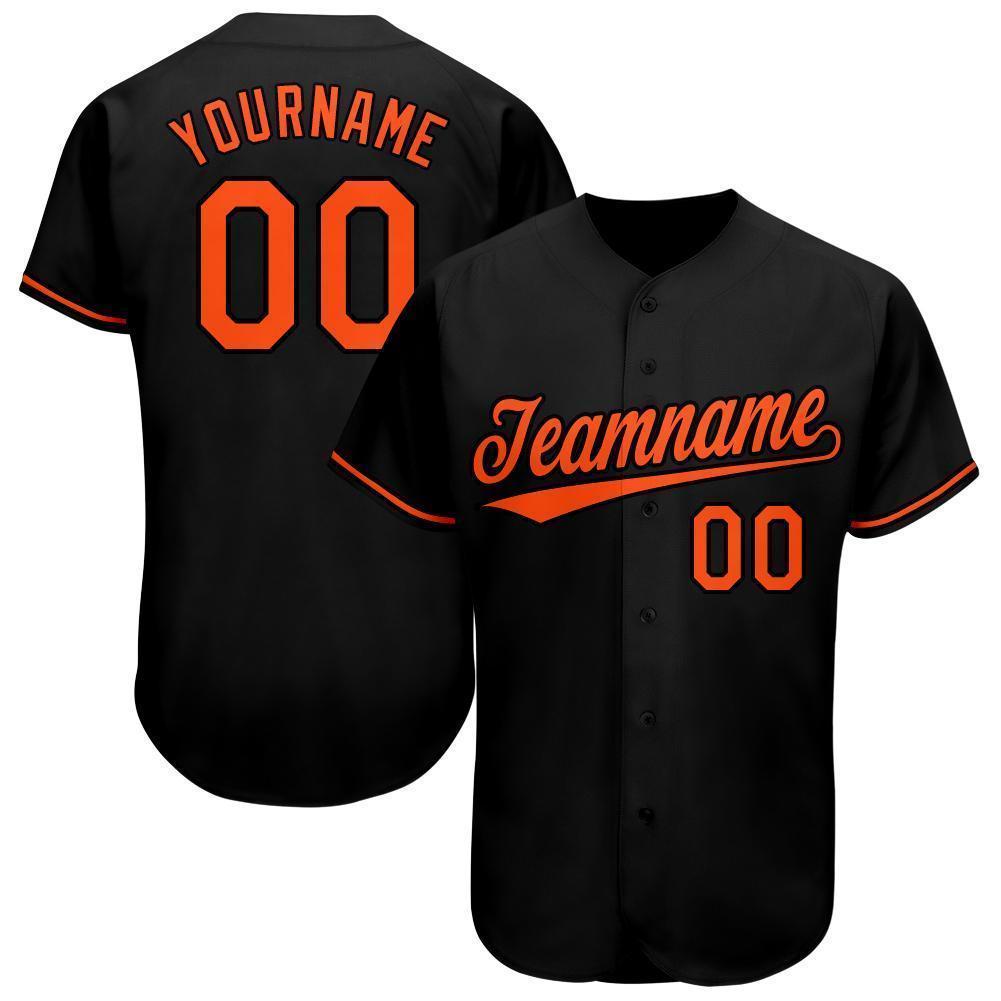 Default Title Custom Black Orange Baseball Jersey - Owls Matrix LTD