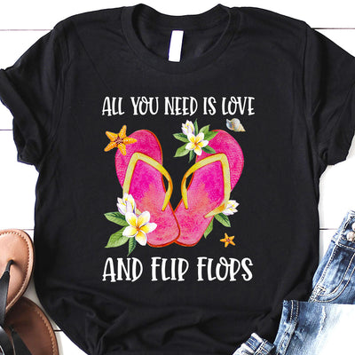 Beach All You Need Is Love And Flip Flops LHRZ3005001Y Dark Classic T Shirt