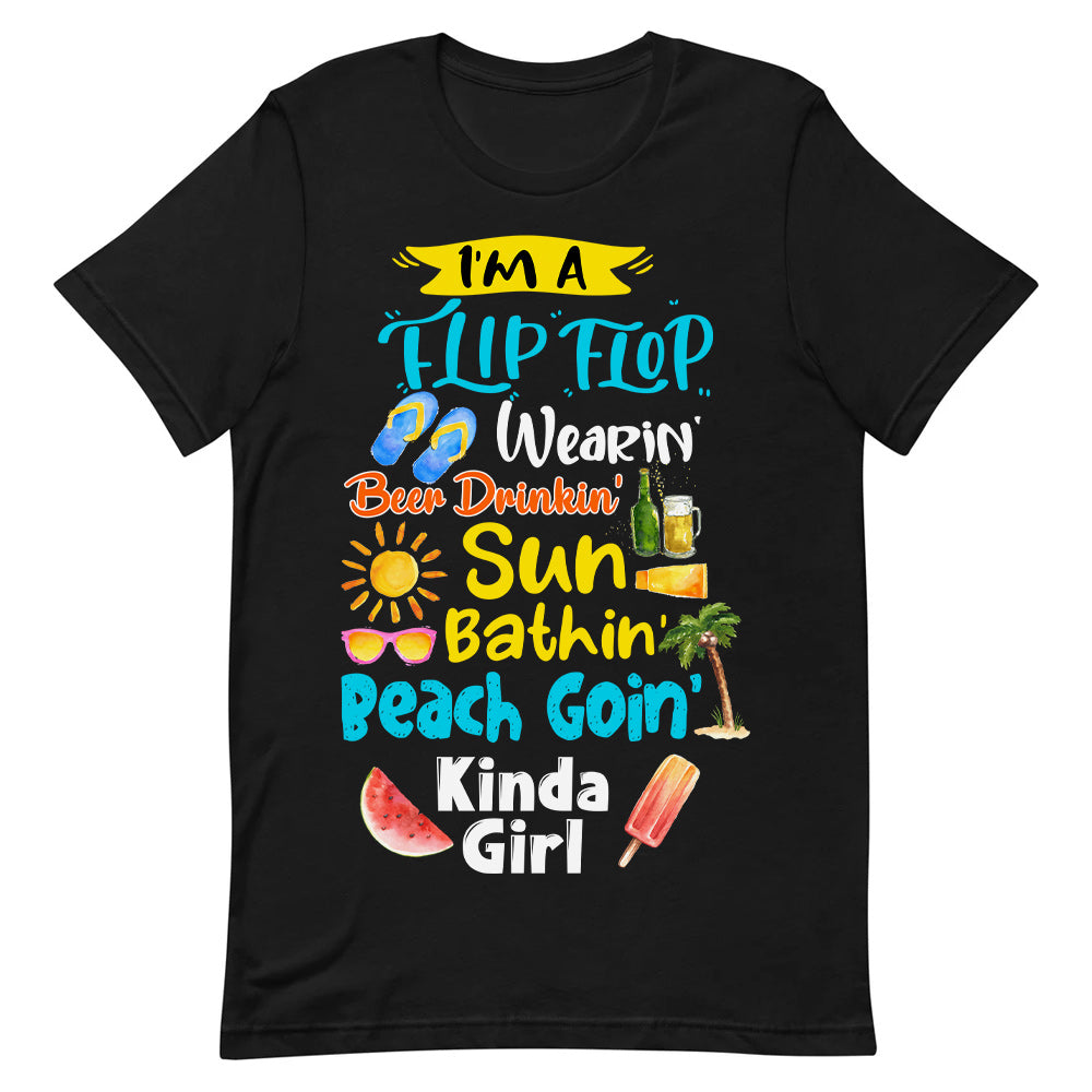 Beach Im A Flip Flop Wearing Beer Drinking Sun Bathing TTAY3005007Y Dark Classic T Shirt
