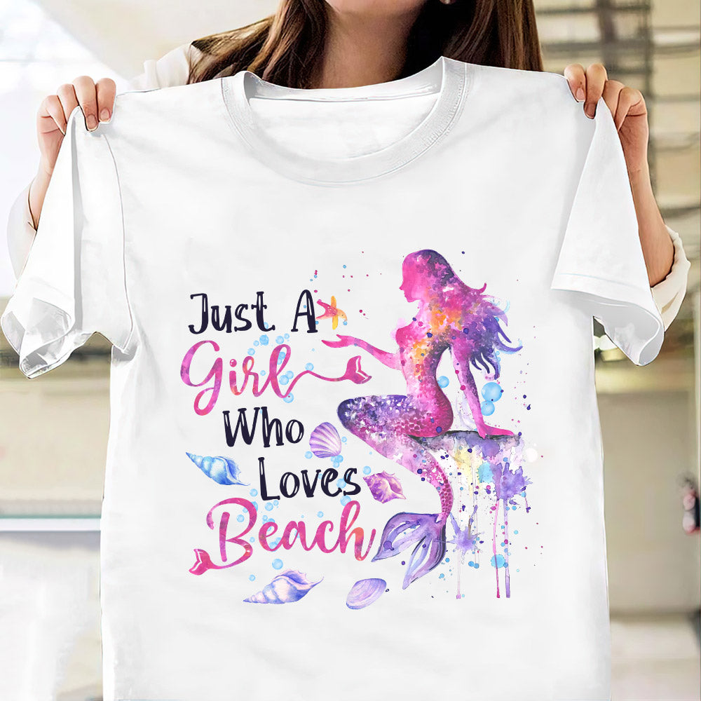 Beach Mermaid Just A Girl Who Loves Beach MDAY3005006Y Light Classic T Shirt