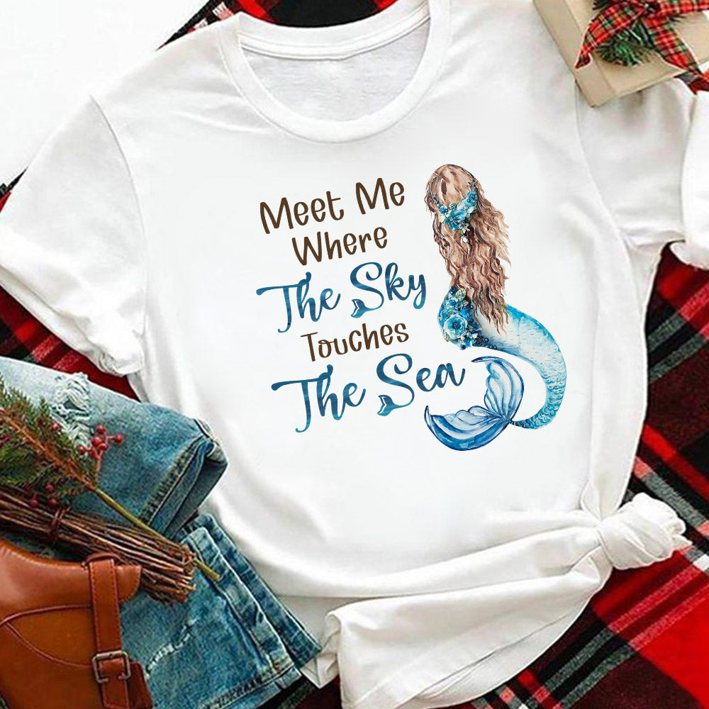 Beach Mermaid Meet Me Where The Sky Touches The Sea MDAY3005004Y Light Classic T Shirt
