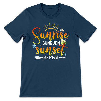 Beach Sunrise Sunburn Sunset Repeat LHRZ3005003Y Dark Classic T Shirt