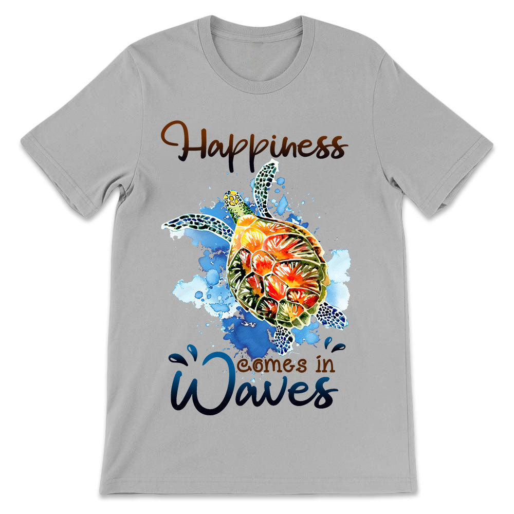 Beach Turtle Happiness Comes In Waves TTAY3005002Y Light Classic T Shirt
