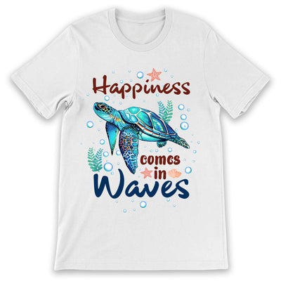 Beach Turtle Happiness Comes In Waves TTAY3005003Y Light Classic T Shirt