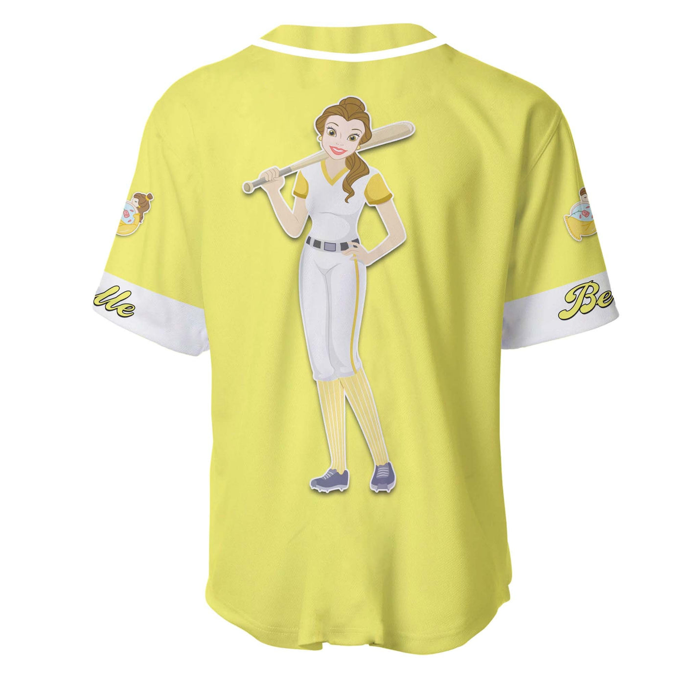 Belle Beauty &amp; The Beast Custom name Disney Personalized Unisex Cartoon Custom Baseball Jersey