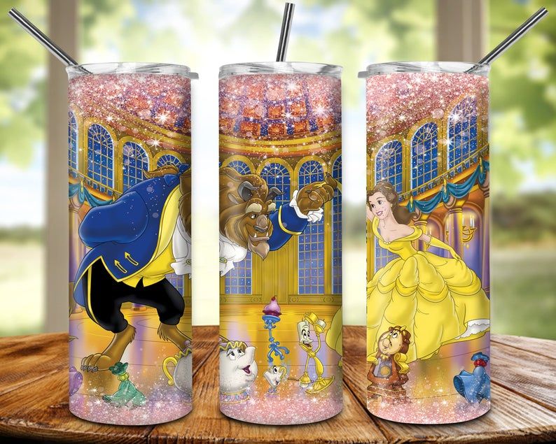 Belle Princess Beauty And Beast Disney 2 Cartoon Gift For Lover Skinny Tumbler
