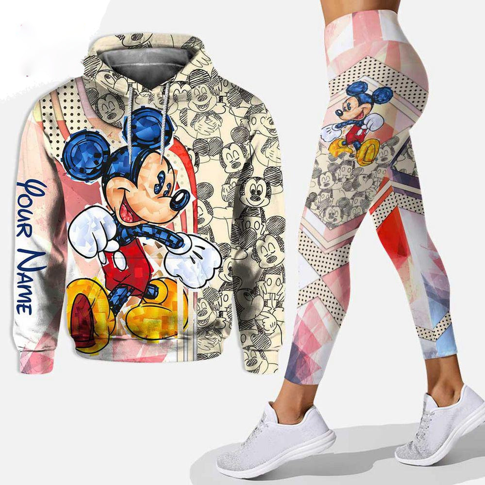 [BEST] Luxury Personalized Mickey Mouse Hoodie Leggings 3D Set All Over Print
