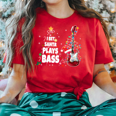 BGT Christmas I Bet Santa Play Bass DNGB0311022Z Dark Classic T Shirt
