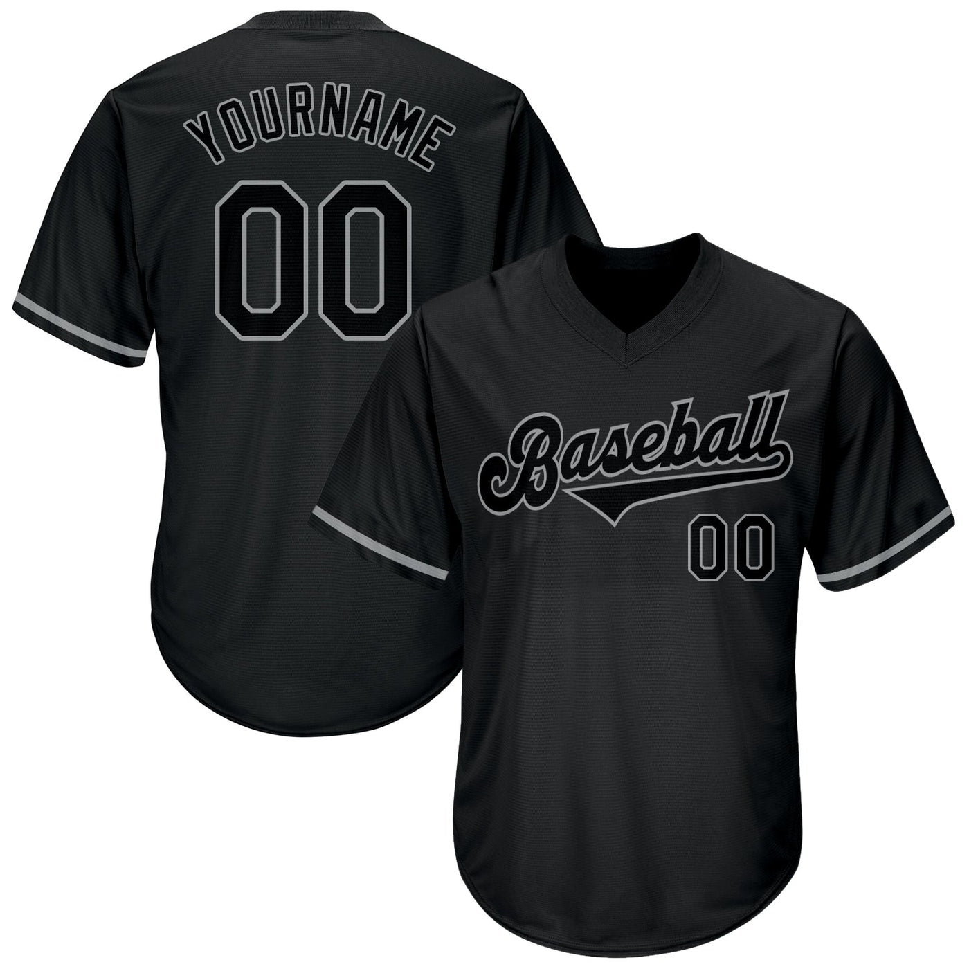 Custom Black Black-Gray Authentic Throwback Rib-Knit Baseball Jersey Shirt - Owls Matrix LTD