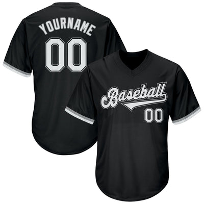 Custom Black White-Gray Authentic Throwback Rib-Knit Baseball Jersey Shirt - Owls Matrix LTD