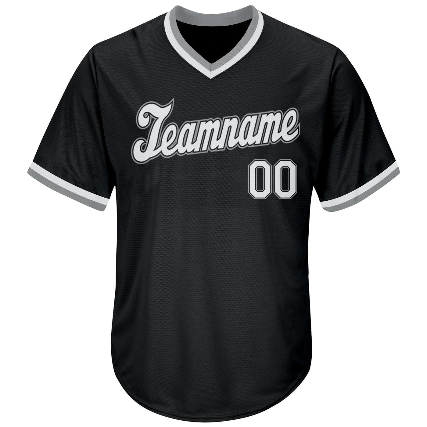 Custom Black White-Gray Authentic Throwback Rib-Knit Baseball Jersey Shirt - Owls Matrix LTD