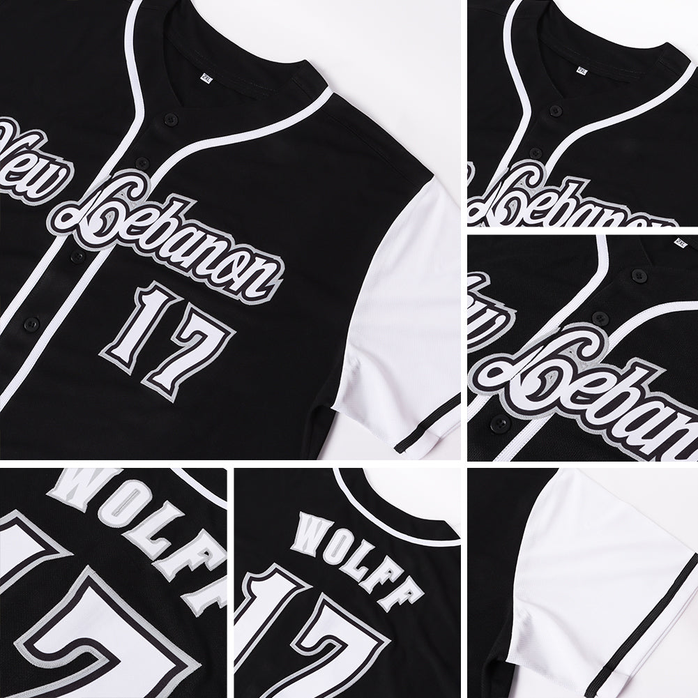 Custom Black White-Gray Authentic Two Tone Baseball Jersey - Owls Matrix LTD