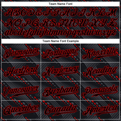 Custom Black Black-Red 3D Pattern Design Authentic Baseball Jersey - Owls Matrix LTD