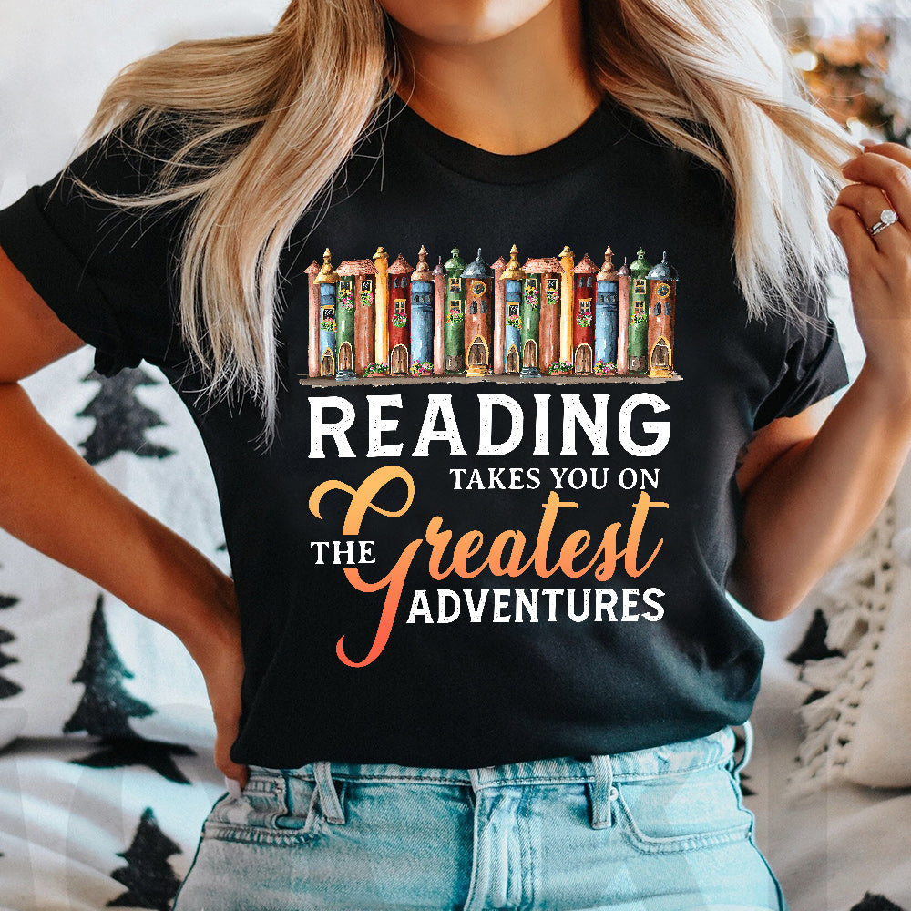 Book Reading Takes You On The Greatest Adventures BGRZ1304008Y Dark Classic T Shirt