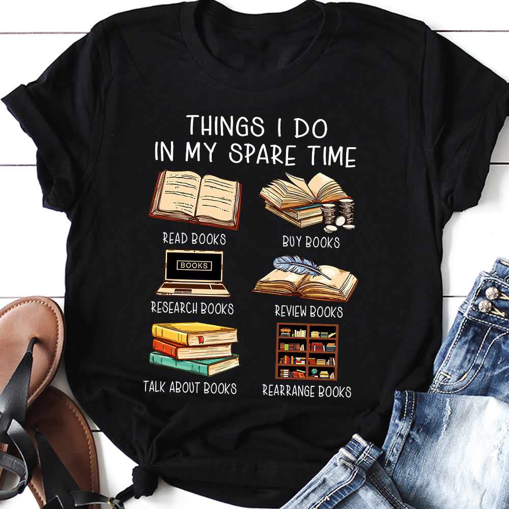 Book Things I Do In My Spare Time BGRZ1810030Z Dark Classic T Shirt