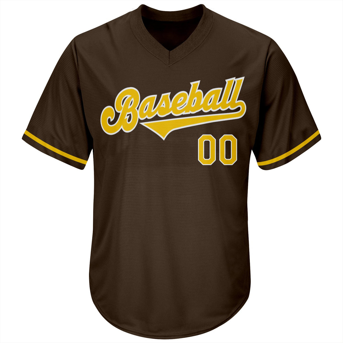 Custom Brown Gold-White Authentic Throwback Rib-Knit Baseball Jersey Shirt - Owls Matrix LTD