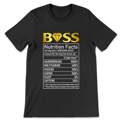 BSD Boss Nutrition Facts MHRZ0706002Y Dark Classic T Shirt