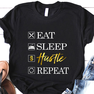 BSD Eat Sleep Hustle Repeat MHRZ0606007Y Dark Classic T Shirt