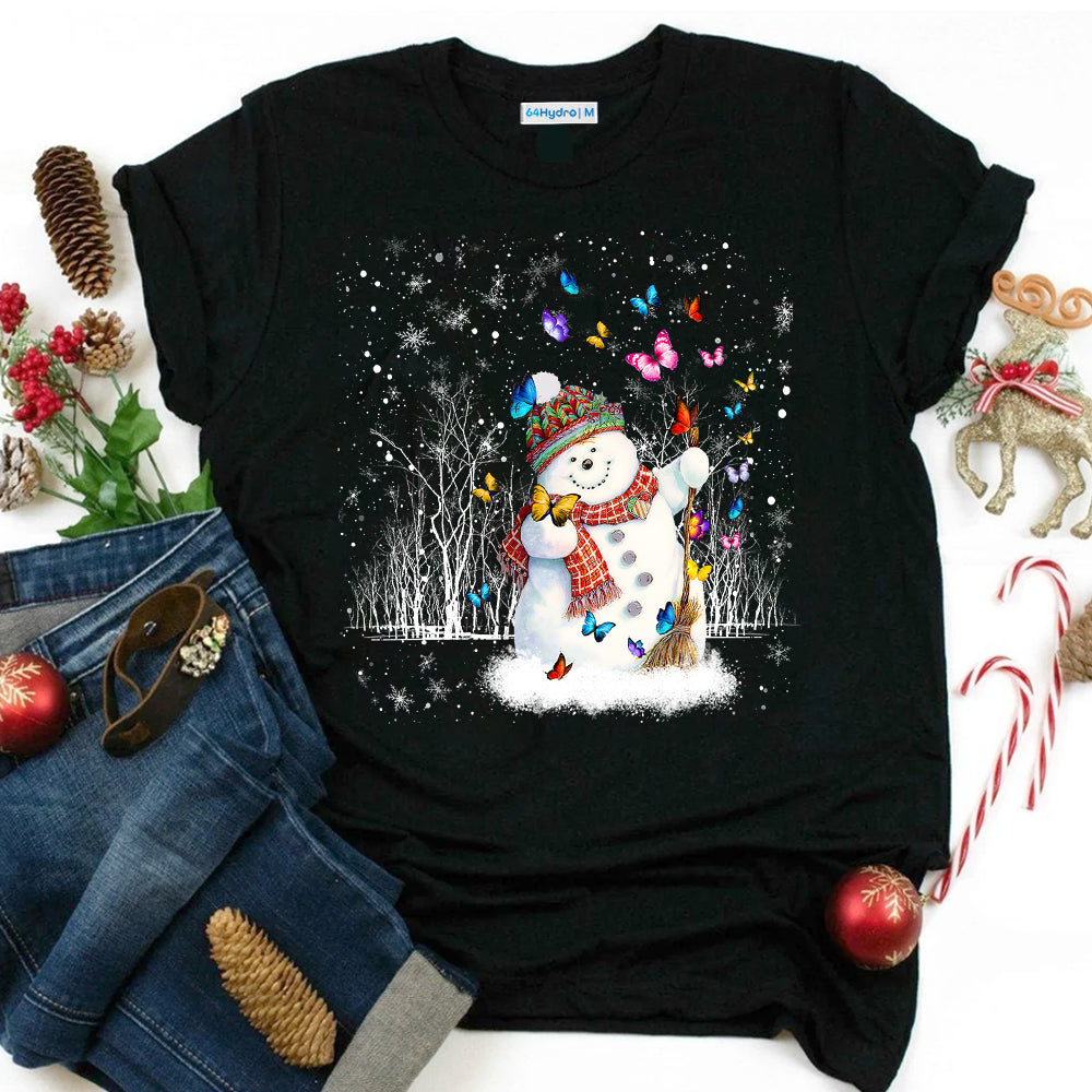 Butterfly Christmas Snowman THAZ0811001Z Dark Classic T Shirt