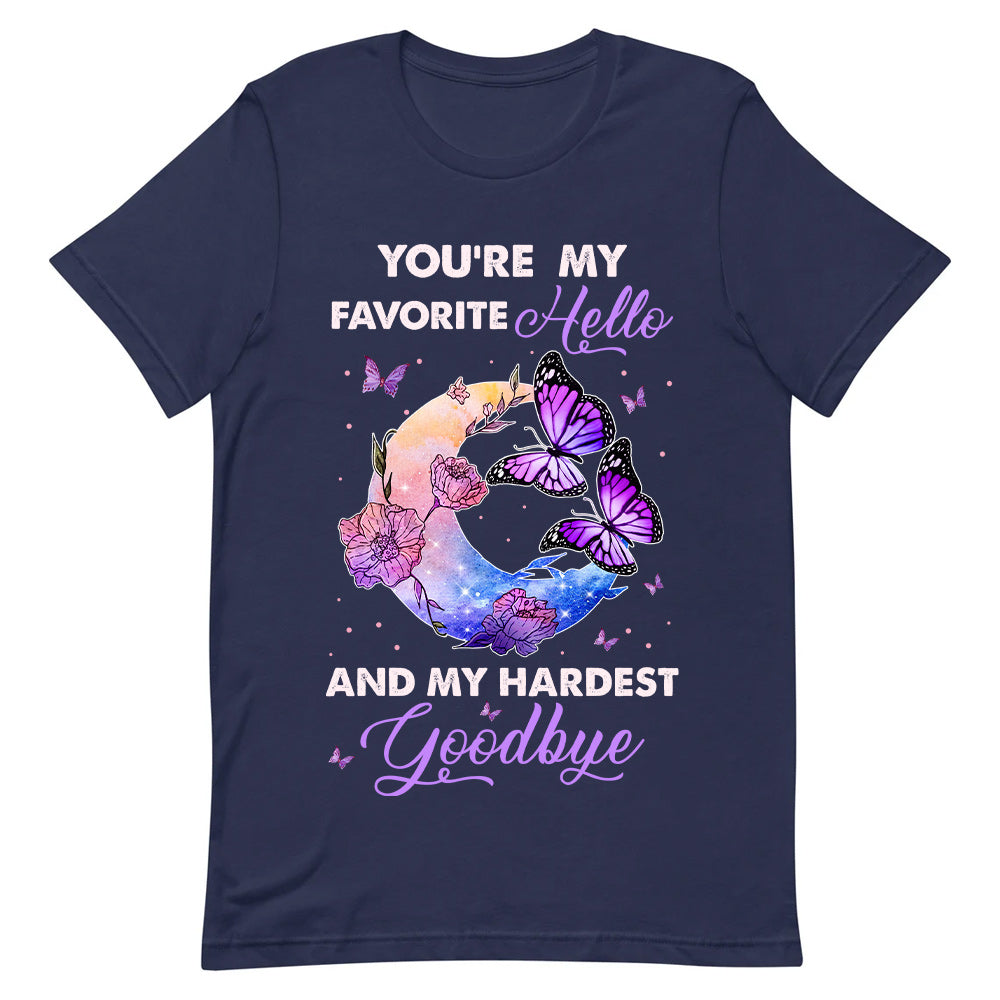 Butterfly My Favorite Hello And My Hardest Goodbye HARZ2303005Y Dark Classic T Shirt