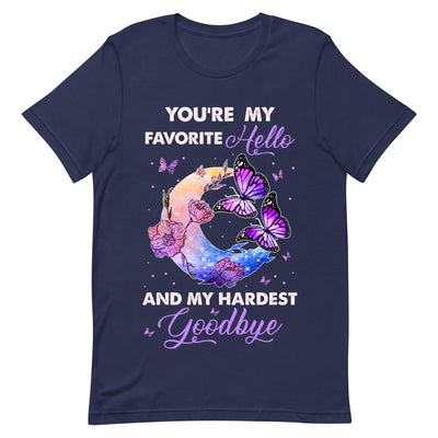 Butterfly My Favorite Hello And My Hardest Goodbye HARZ2303005Y Dark Classic T Shirt