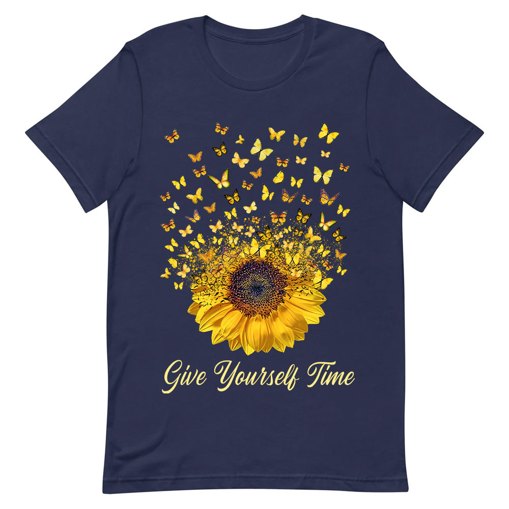Butterfly Sunflower Give Yourself Time HARZ2403010Y Dark Classic T Shirt