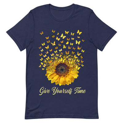 Butterfly Sunflower Give Yourself Time HARZ2403010Y Dark Classic T Shirt