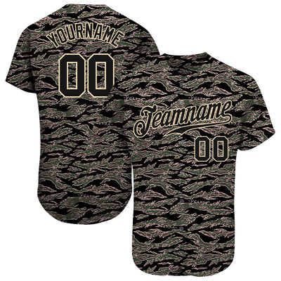 Custom Camo Black-Cream Authentic Salute To Service Baseball Jersey - Owls Matrix LTD