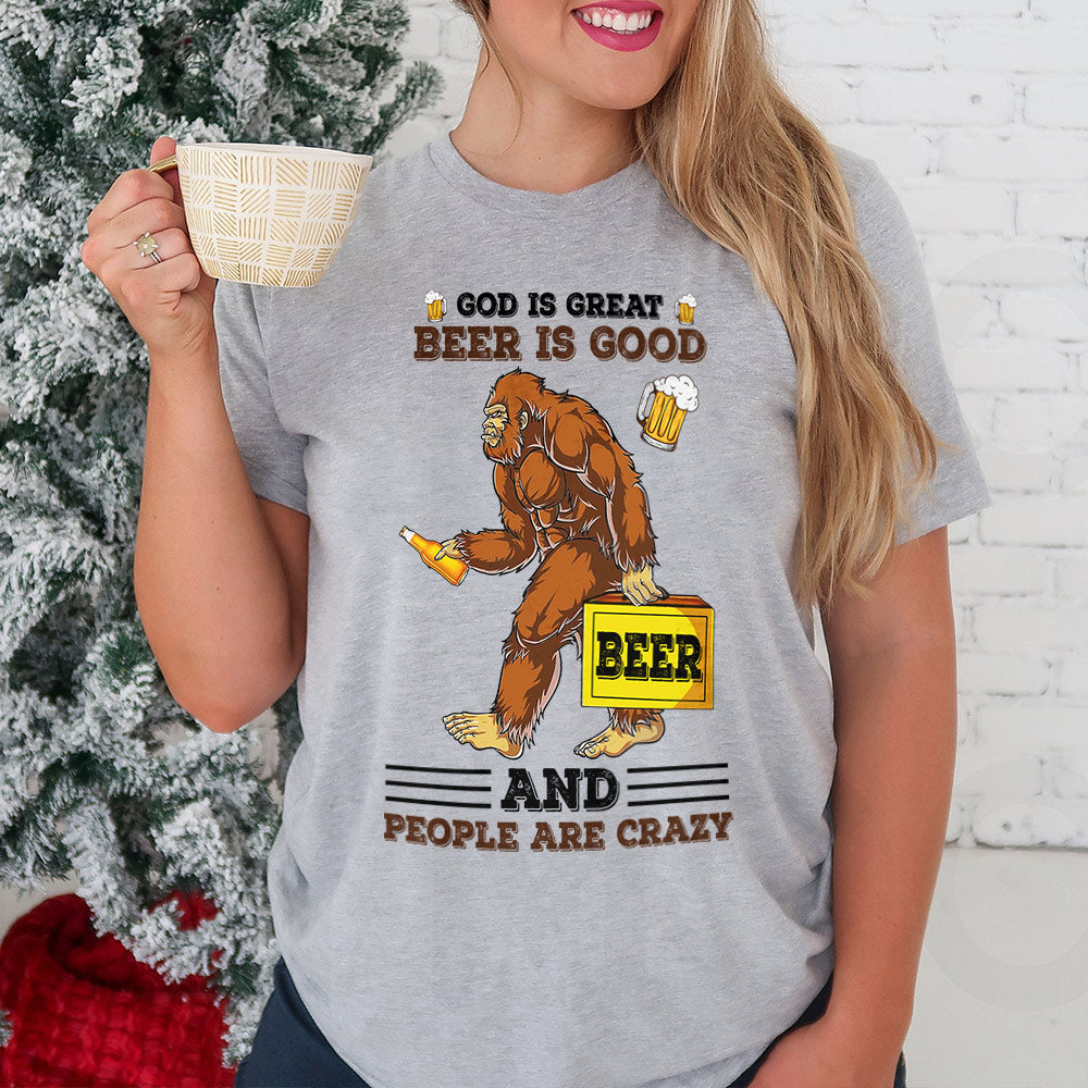 Camping God Is Great Beer Is Good And People Are Crazy HHAY0905010Y Light Classic T Shirt