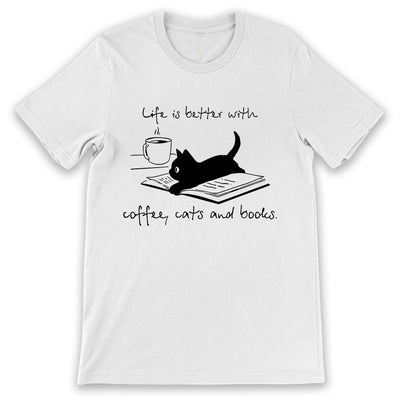 Cat Coffee Book HHQZ1810023Z Light Classic T Shirt