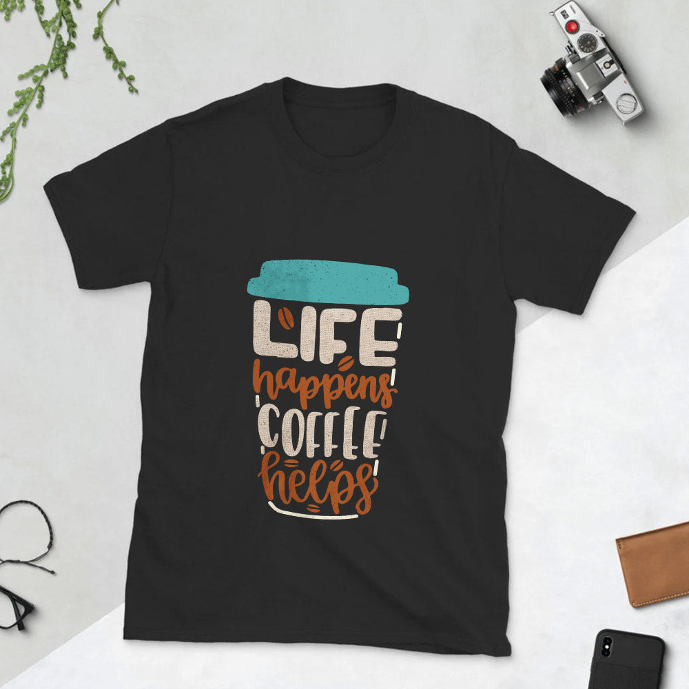 Coffee Life Happens Coffee Helps MDAY0606003Y Dark Classic T Shirt