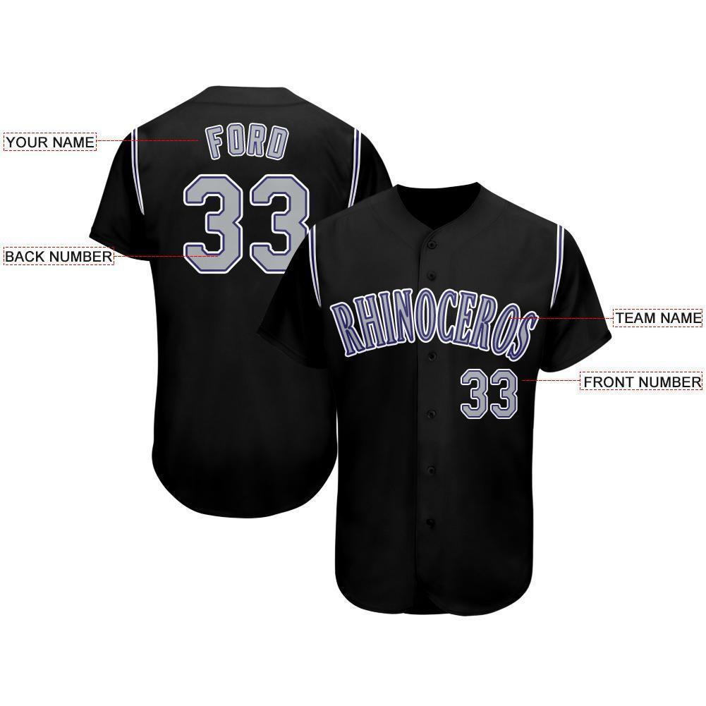 Custom Black Gray-Purple Baseball Jersey - Owls Matrix LTD
