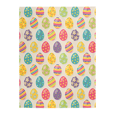 Easter Colorful Cute Easter Eggs Pattern - Flannel Blanket - Owls Matrix LTD