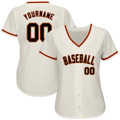 Custom Cream Black Orange-Old Gold Authentic Baseball Jersey - Owls Matrix LTD