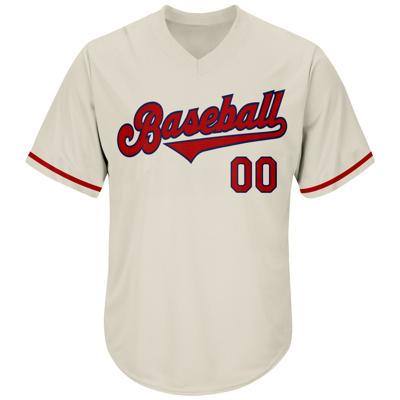 Custom Cream Red-Navy Authentic Throwback Rib-Knit Baseball Jersey Shirt - Owls Matrix LTD
