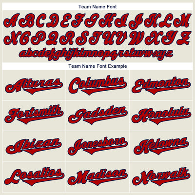 Custom Cream Red-Navy Authentic Throwback Rib-Knit Baseball Jersey Shirt - Owls Matrix LTD
