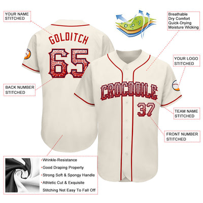Custom Cream Red-Navy Authentic Drift Fashion Baseball Jersey - Owls Matrix LTD