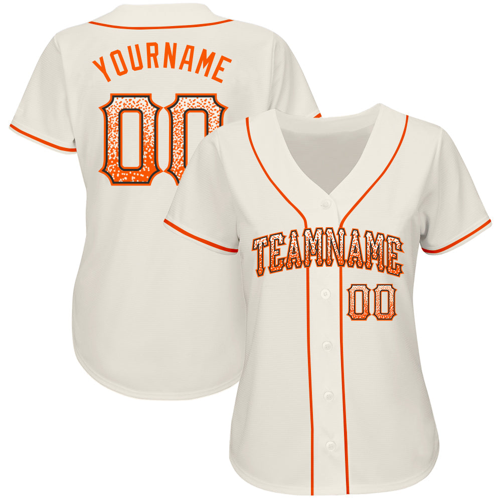 Custom Cream Orange-Black Authentic Drift Fashion Baseball Jersey - Owls Matrix LTD