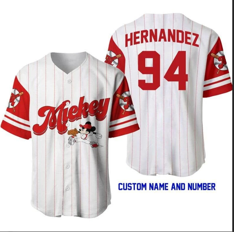 Custom Name Mickey Mice Disney Baseball Jersey Gift For Fan Jersey