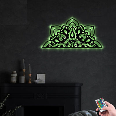 Lotus Mandala - Led Light Metal - Owls Matrix LTD