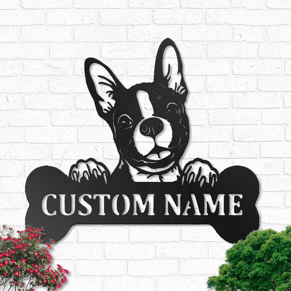 Boston Terrier Dog Led Lights Metal Wall Art Personalized - Led Light Metal - Owls Matrix LTD