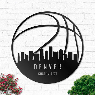 Basketball Denver Personalized - Led Light Metal - Owls Matrix LTD