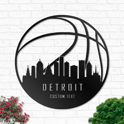 Basketball Detroit Personalized - Led Light Metal - Owls Matrix LTD