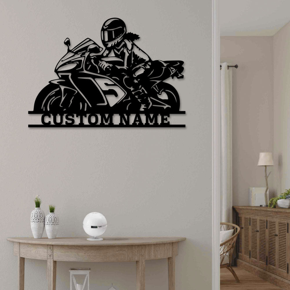 Motocross Girl Rider Girl Dirt Biker Personalized - Led Light Metal - Owls Matrix LTD