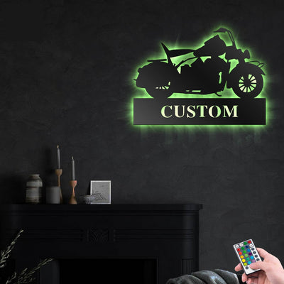 Motorcycle Motor Bike V2 Personalized - Led Light Metal - Owls Matrix LTD