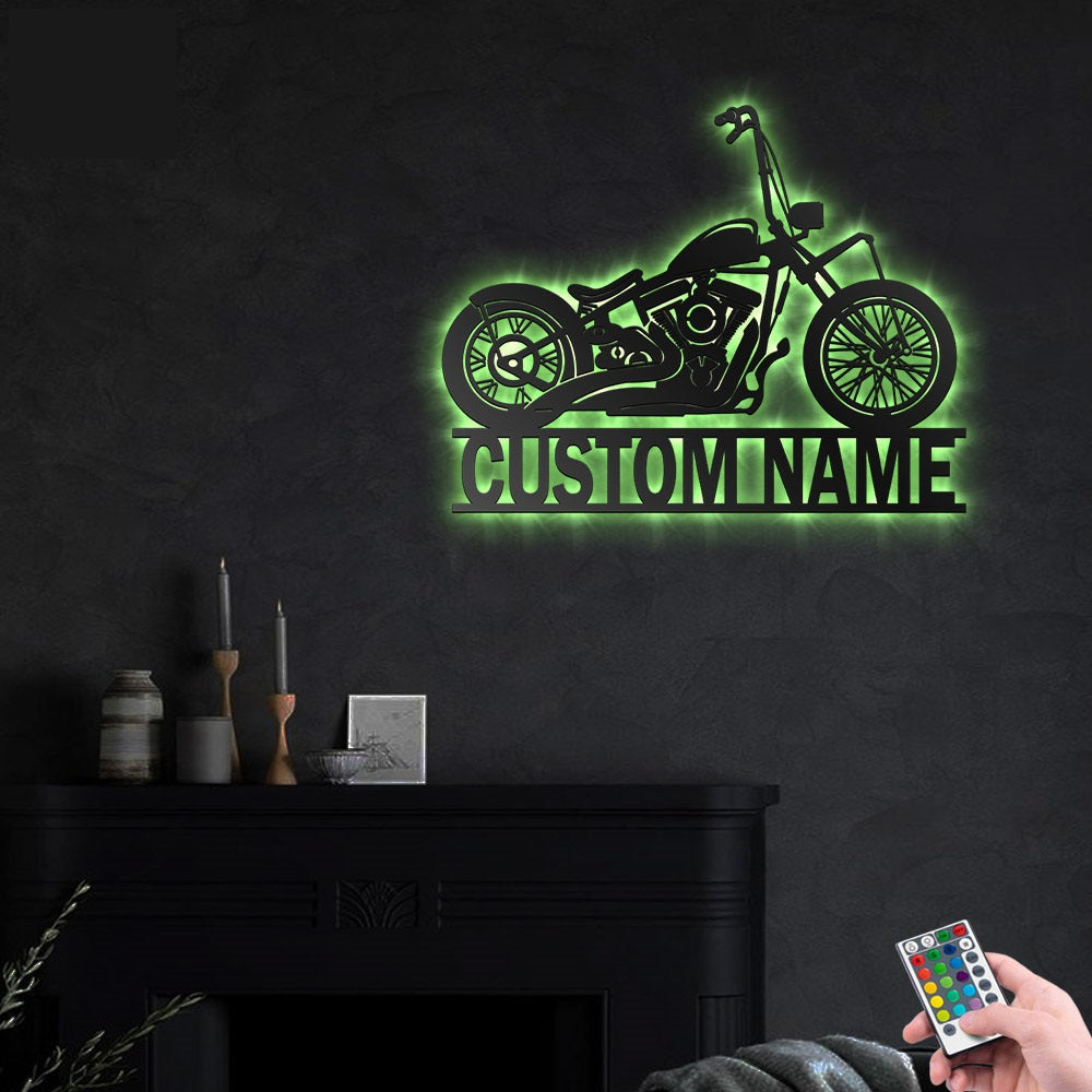 Motorcycle Motor Bike V6 Personalized - Led Light Metal - Owls Matrix LTD