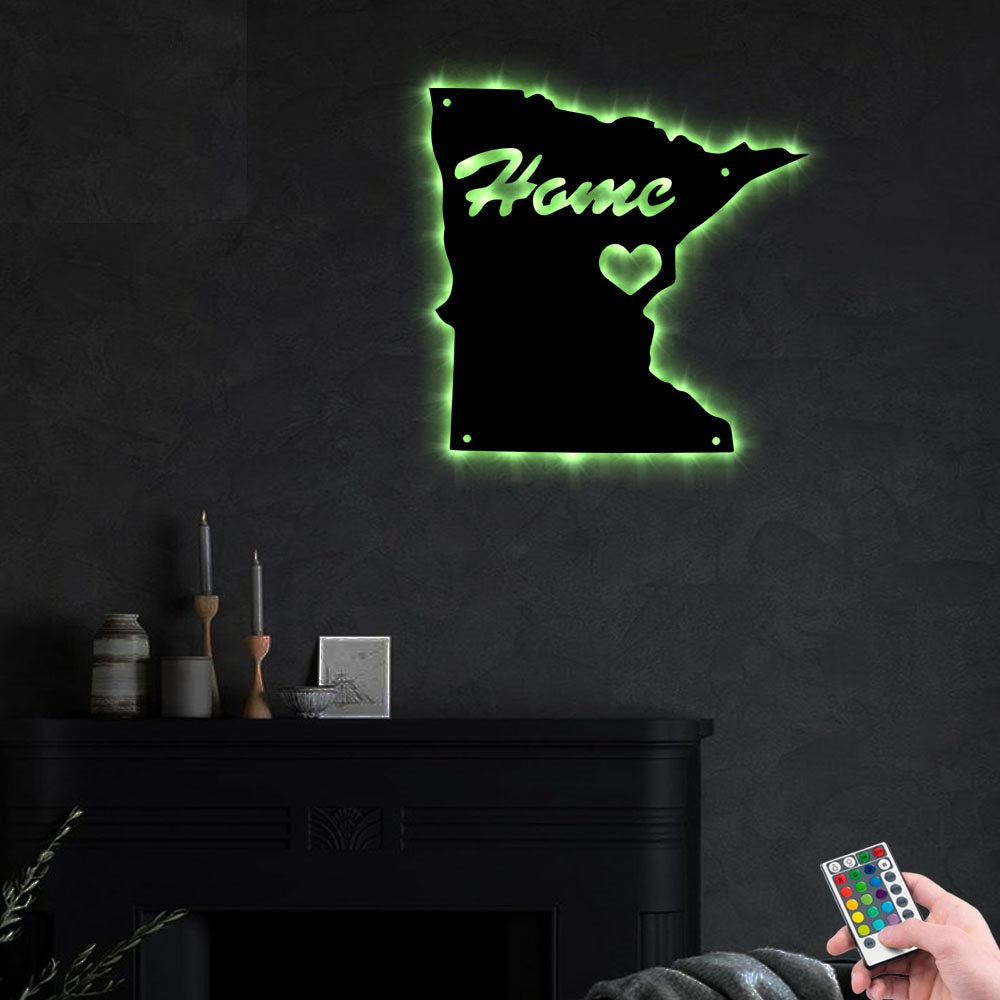 Minnesota Is My Home - Led Light Metal - Owls Matrix LTD