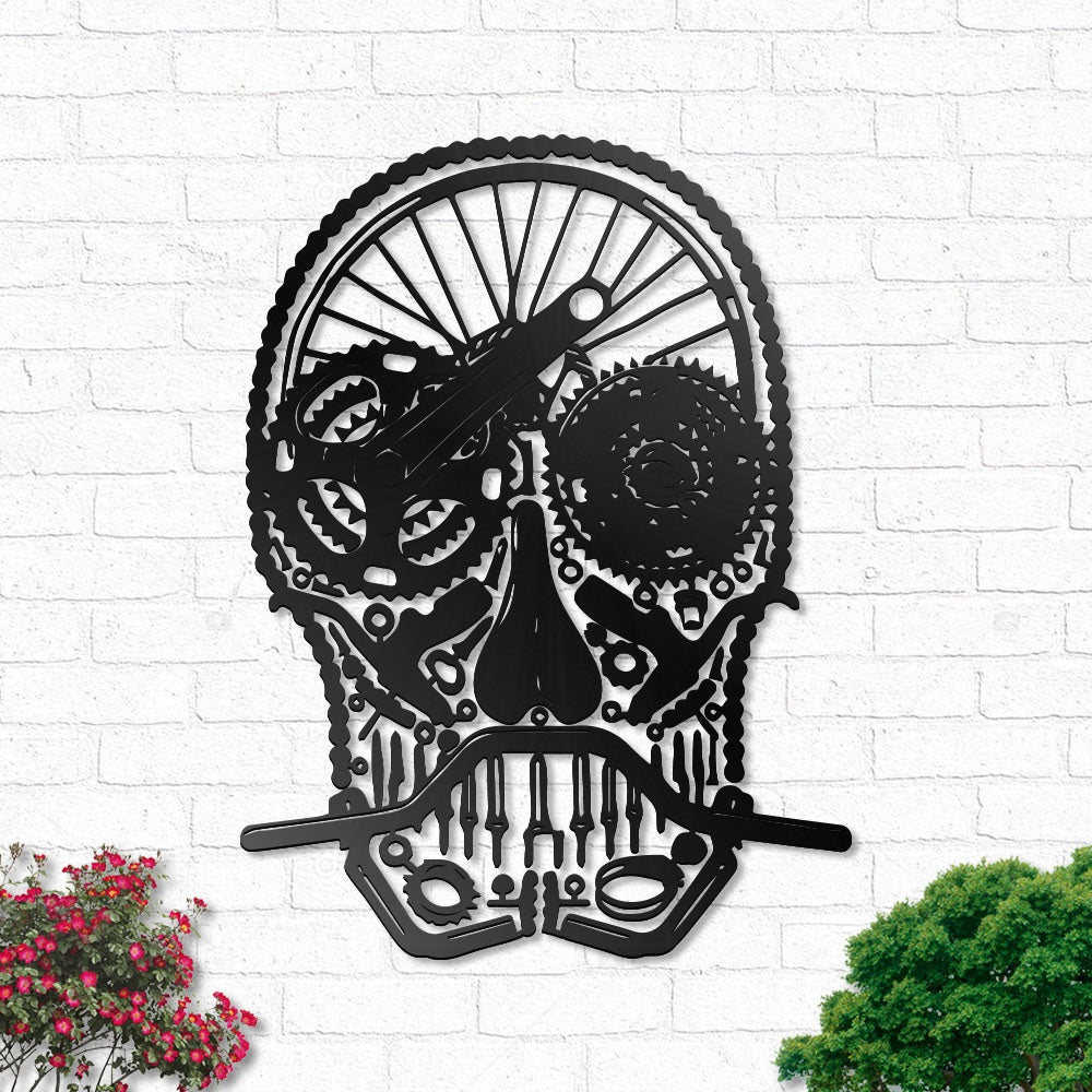 Cycling Bike Bicycle Skull Cycling Love - Led Light Metal - Owls Matrix LTD