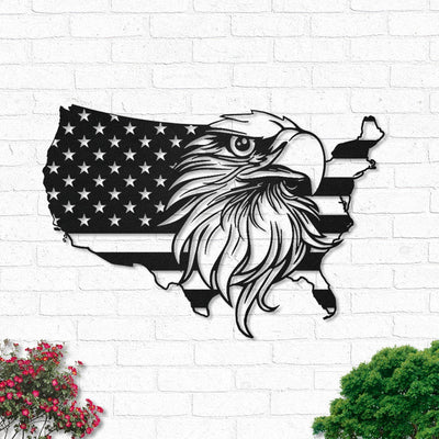 Eagle American Flag Lover - Led Light Metal - Owls Matrix LTD