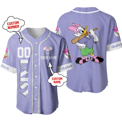 Daisy Duck Custom name Disney Personalized Unisex Cartoon Custom Baseball Jersey